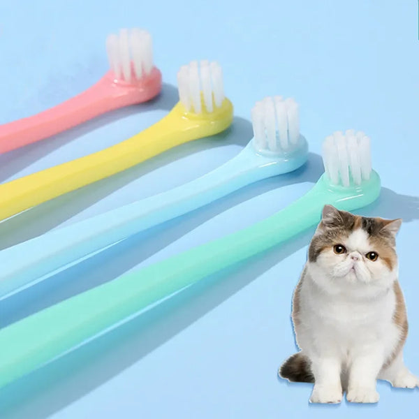 Escova de Dentes para Gatos e Cães - Escova Macia para Limpeza Oral