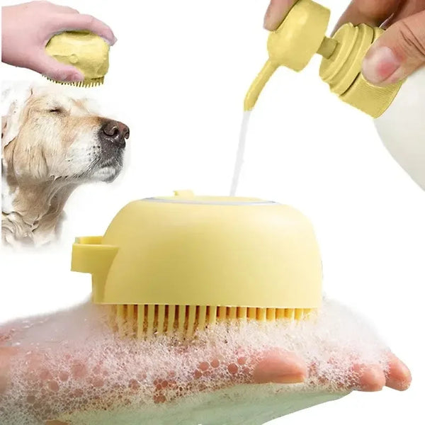 Luva de Banho e Massagem para Cães e Gatos - Escova de Silicone Macio